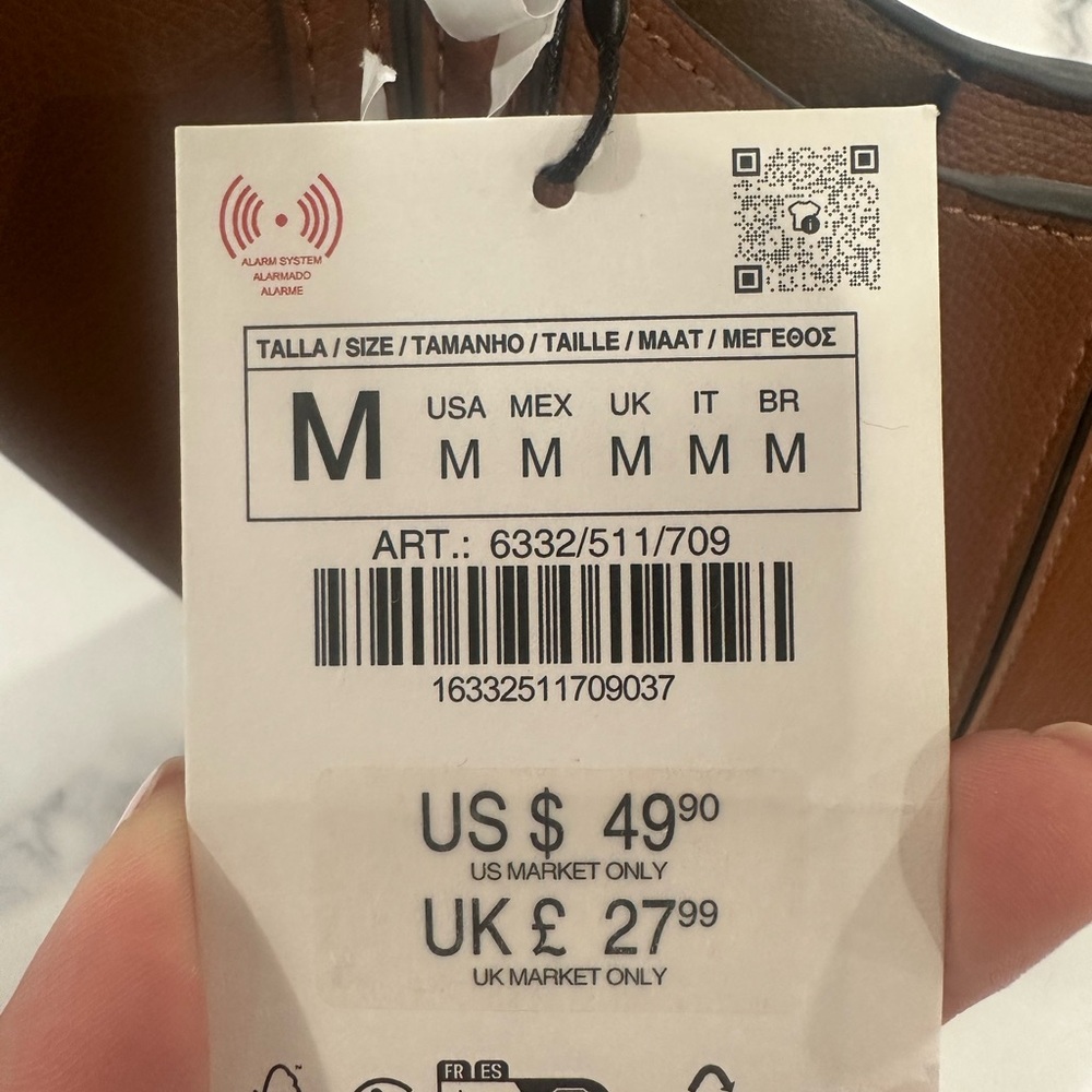 Zara Brown Leather hand bag complete with straps - Picture 3 of 3